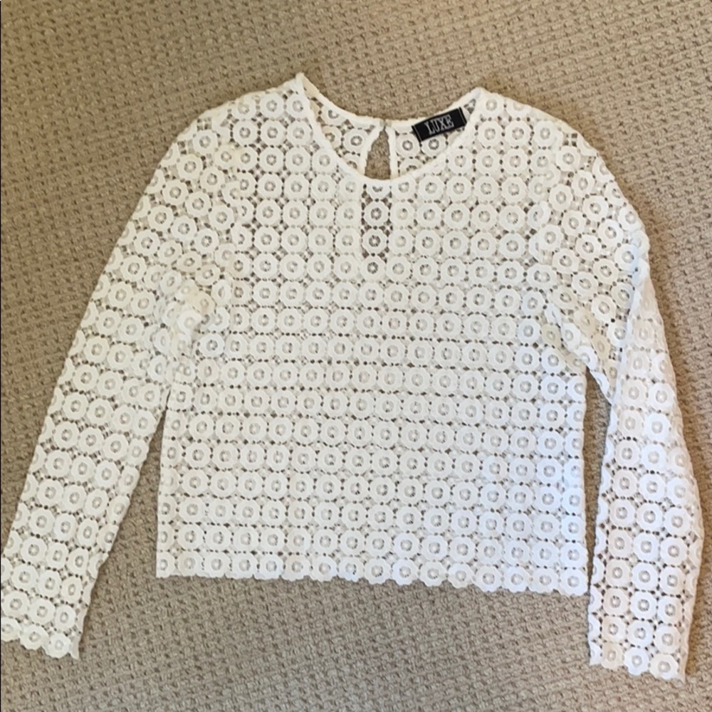 LUXE cream lace top